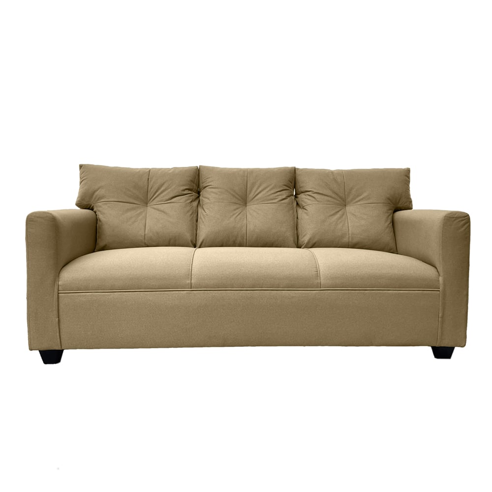SOFA MATEO 3 CUERPOS CHENILLE BEIGE PATA PLASTICA - 1
