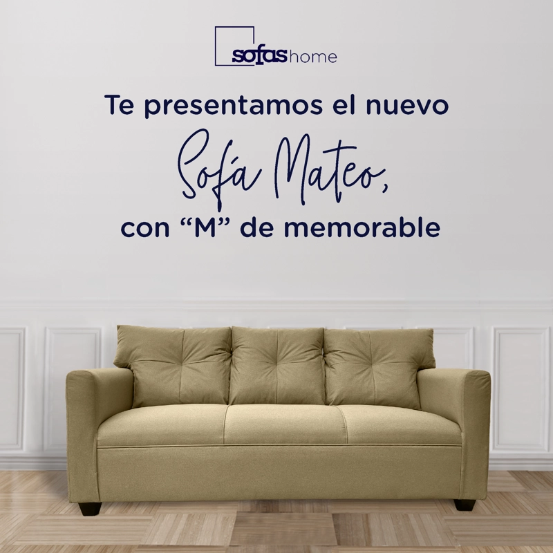 SOFA MATEO 3 CUERPOS CHENILLE BEIGE PATA PLASTICA - 2