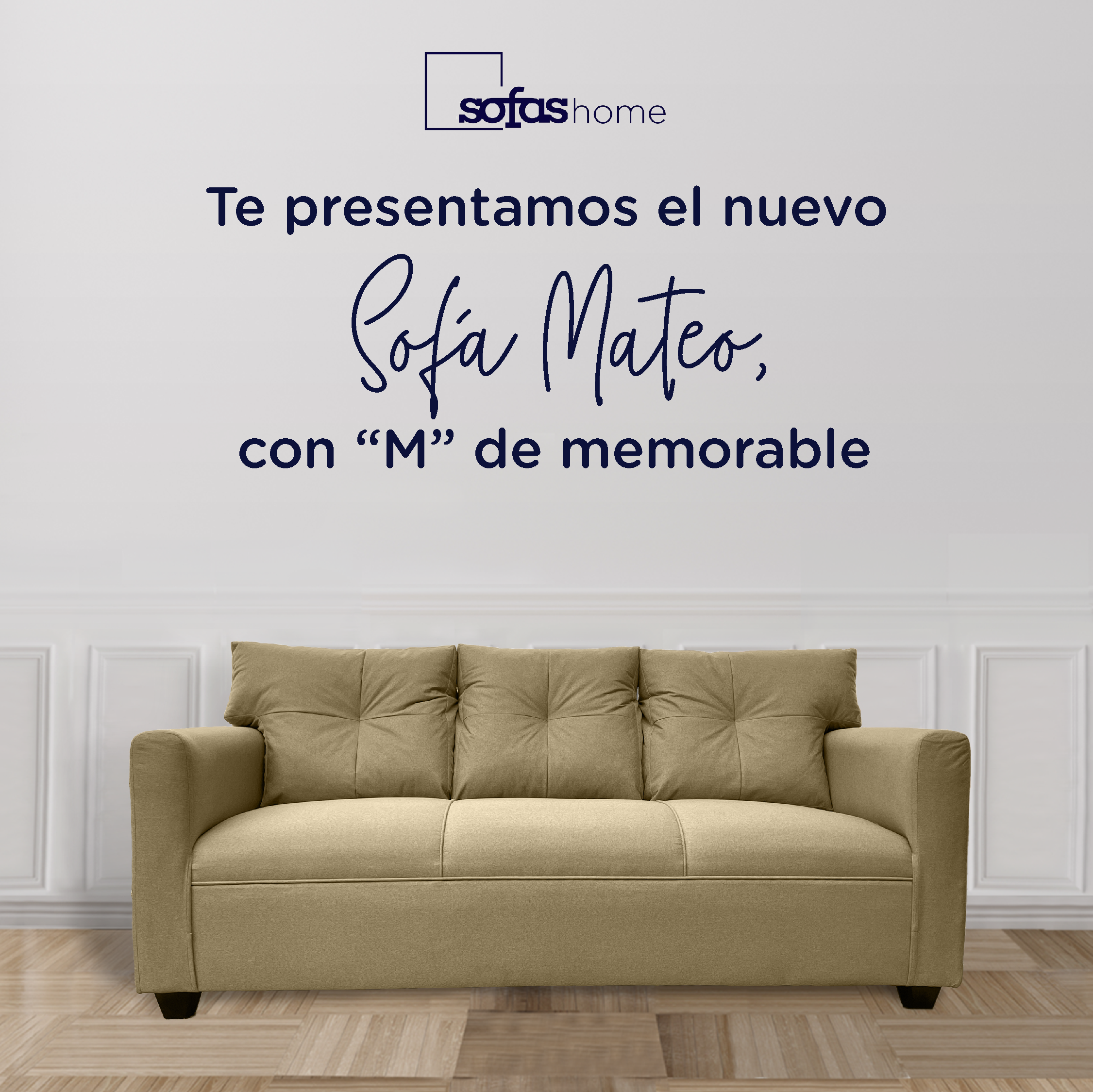 SOFA MATEO 3 CUERPOS CHENILLE BEIGE PATA PLASTICA - 2