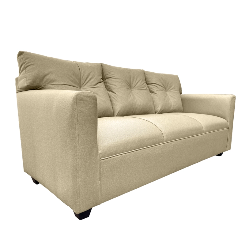 SOFA MATEO 3 CUERPOS CHENILLE BEIGE PATA PLASTICA - 3