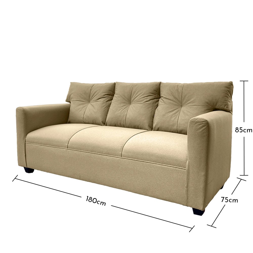SOFA MATEO 3 CUERPOS CHENILLE BEIGE PATA PLASTICA - 5