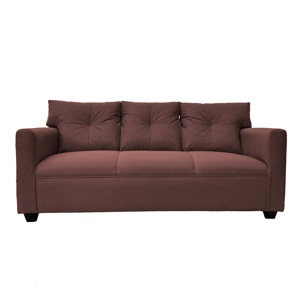 SOFA MATEO 3 CUERPOS CHENILLE CAFE PATA PLASTICA - 1