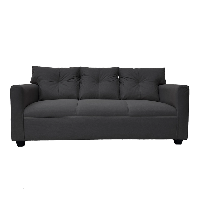 SOFA MATEO 3 CUERPOS CHENILLE GRAFITO PATA PLASTICA - 1