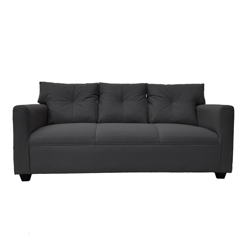 SOFA MATEO 3 CUERPOS CHENILLE GRAFITO PATA PLASTICA - 1