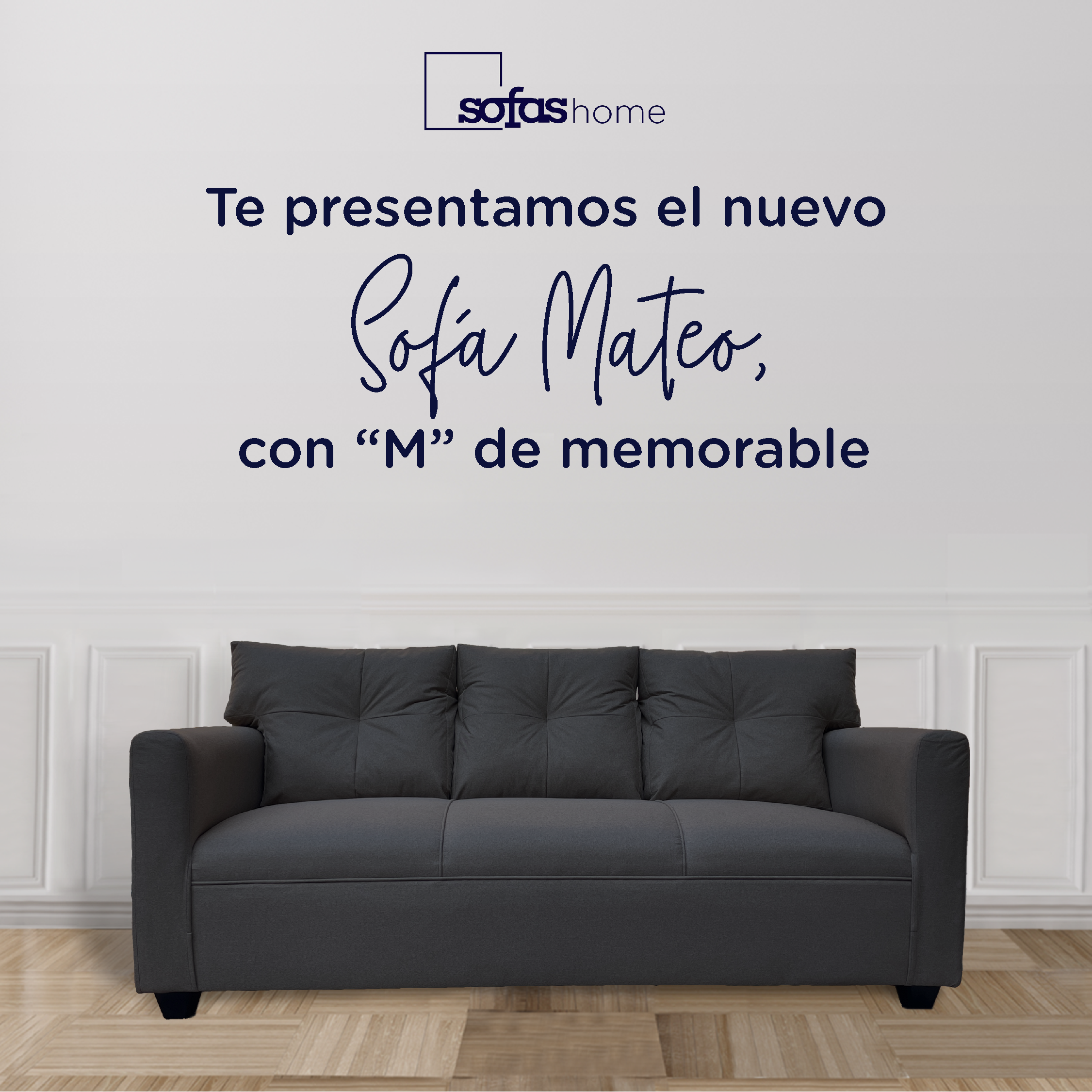 SOFA MATEO 3 CUERPOS CHENILLE GRAFITO PATA PLASTICA - 2