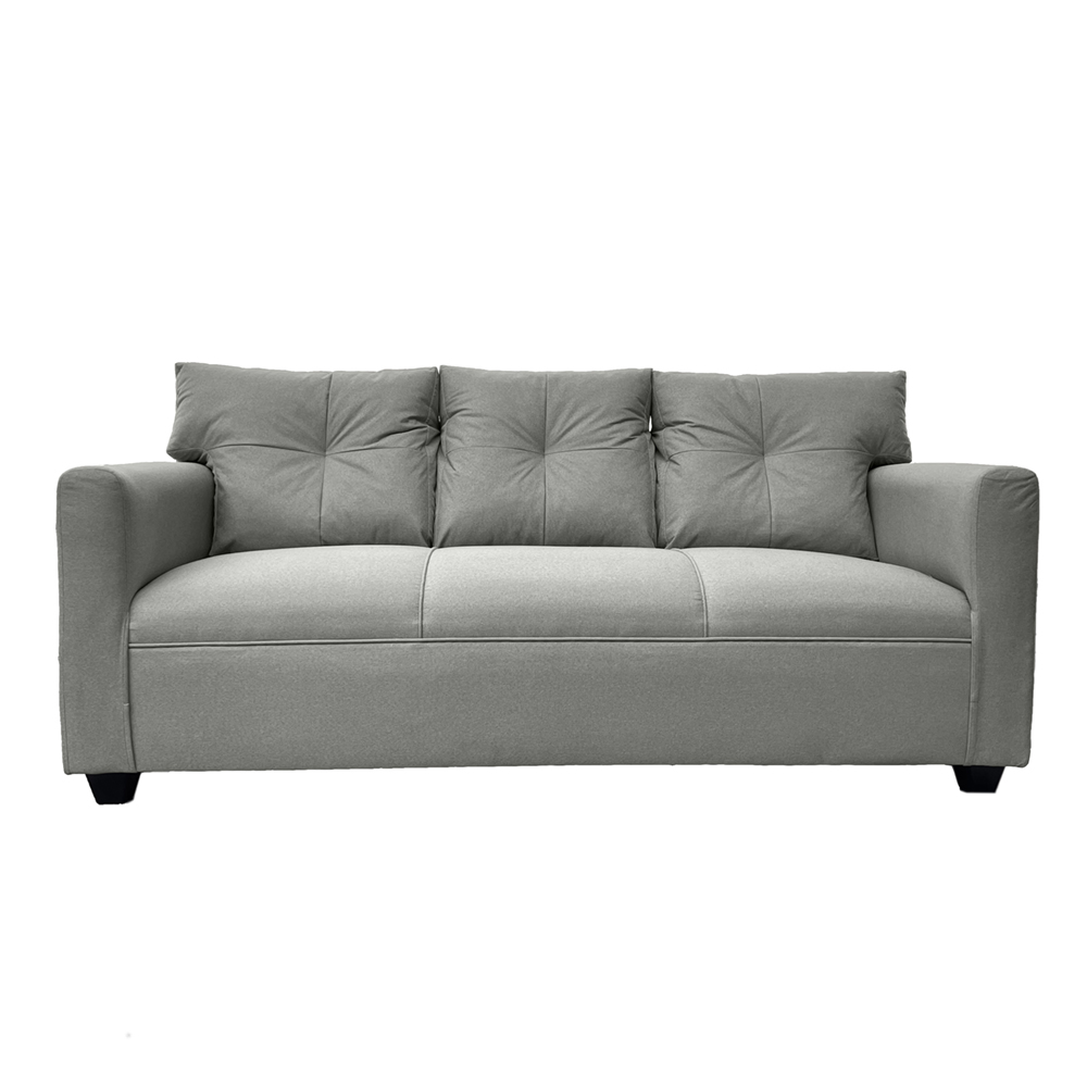 SOFA MATEO 3 CUERPOS CHENILLE GRIS PATA PLASTICA - 1