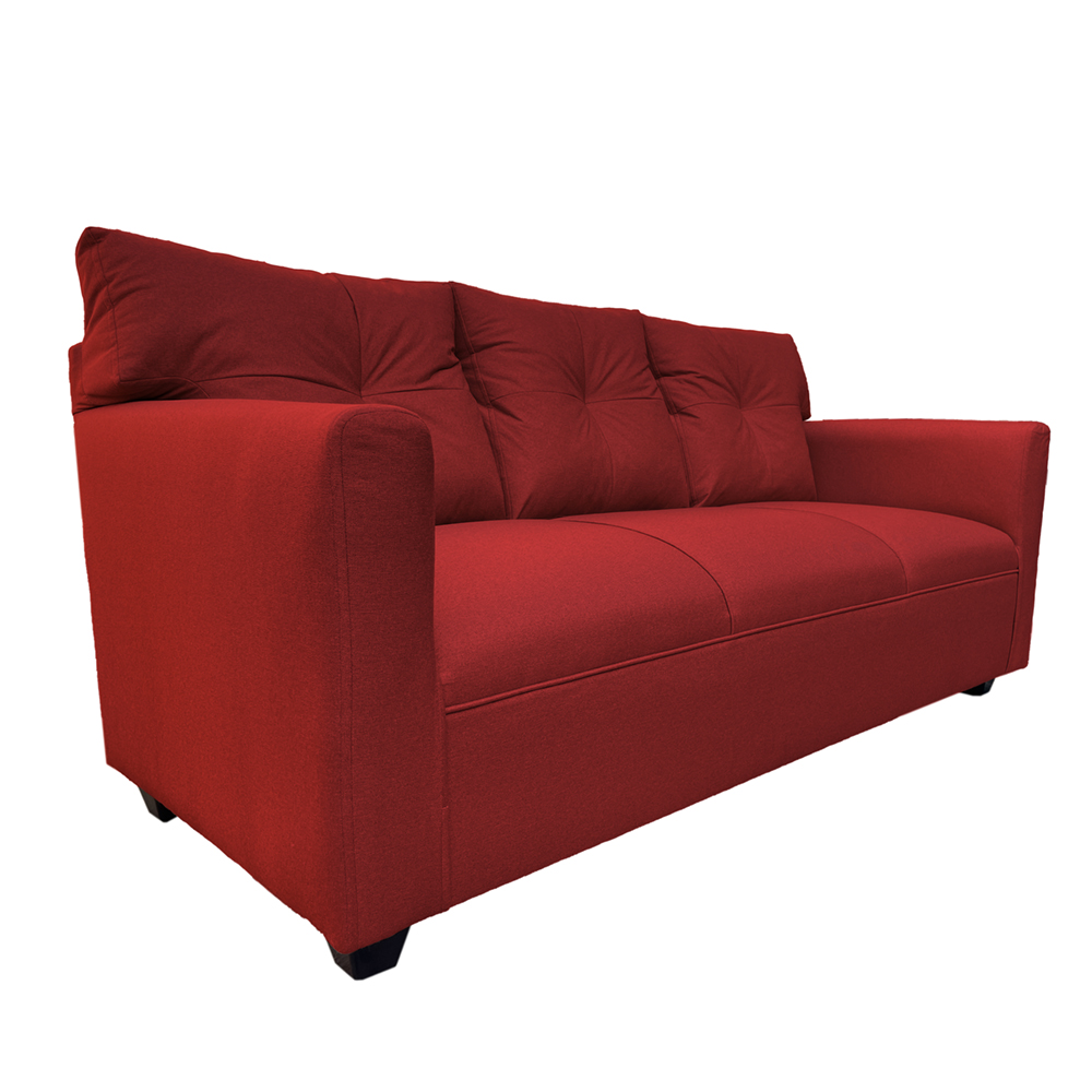 SOFA MATEO 3 CUERPOS CHENILLE ROJO PATA PLASTICA - 3