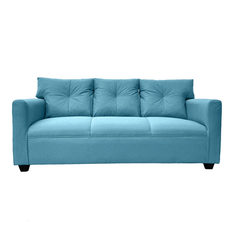 SOFA MATEO 3 CUERPOS CHENILLE TURQUESA PATA PLASTICA - 1