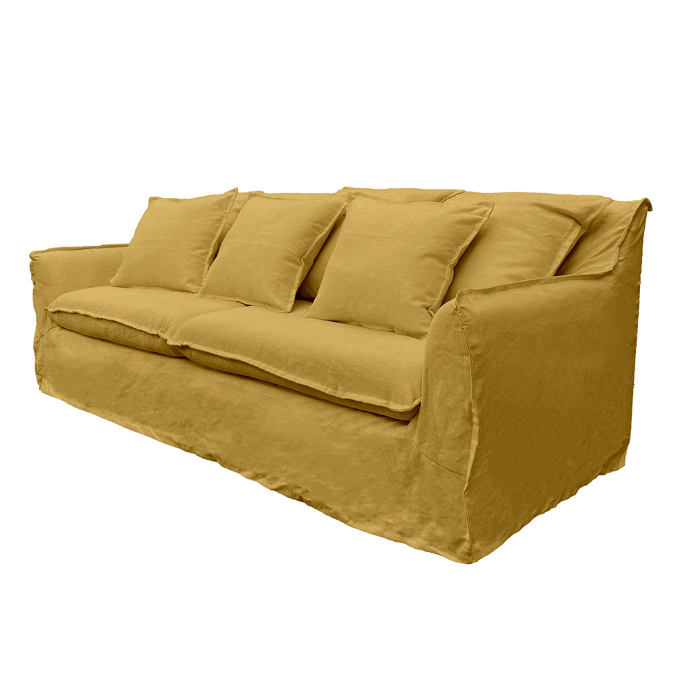 SOFA PALENA 3 CUERPOS CHENILLE AZAFRAN - 3