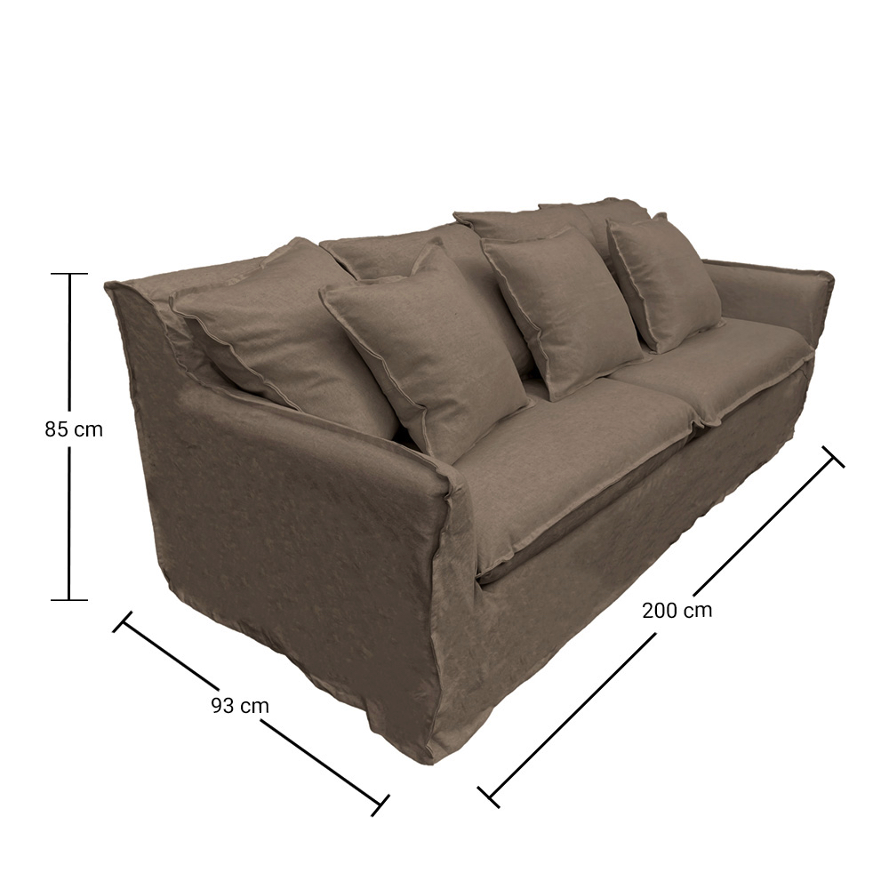 SOFA PALENA 3 CUERPOS CHENILLE GRIS PIEDRA - 6