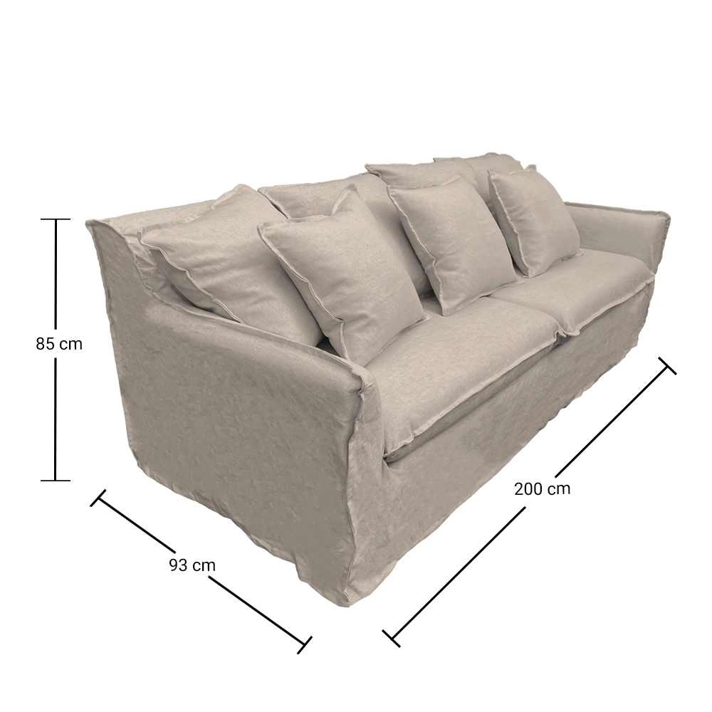 SOFA PALENA 3 CUERPOS CHENILLE HUESO - 6