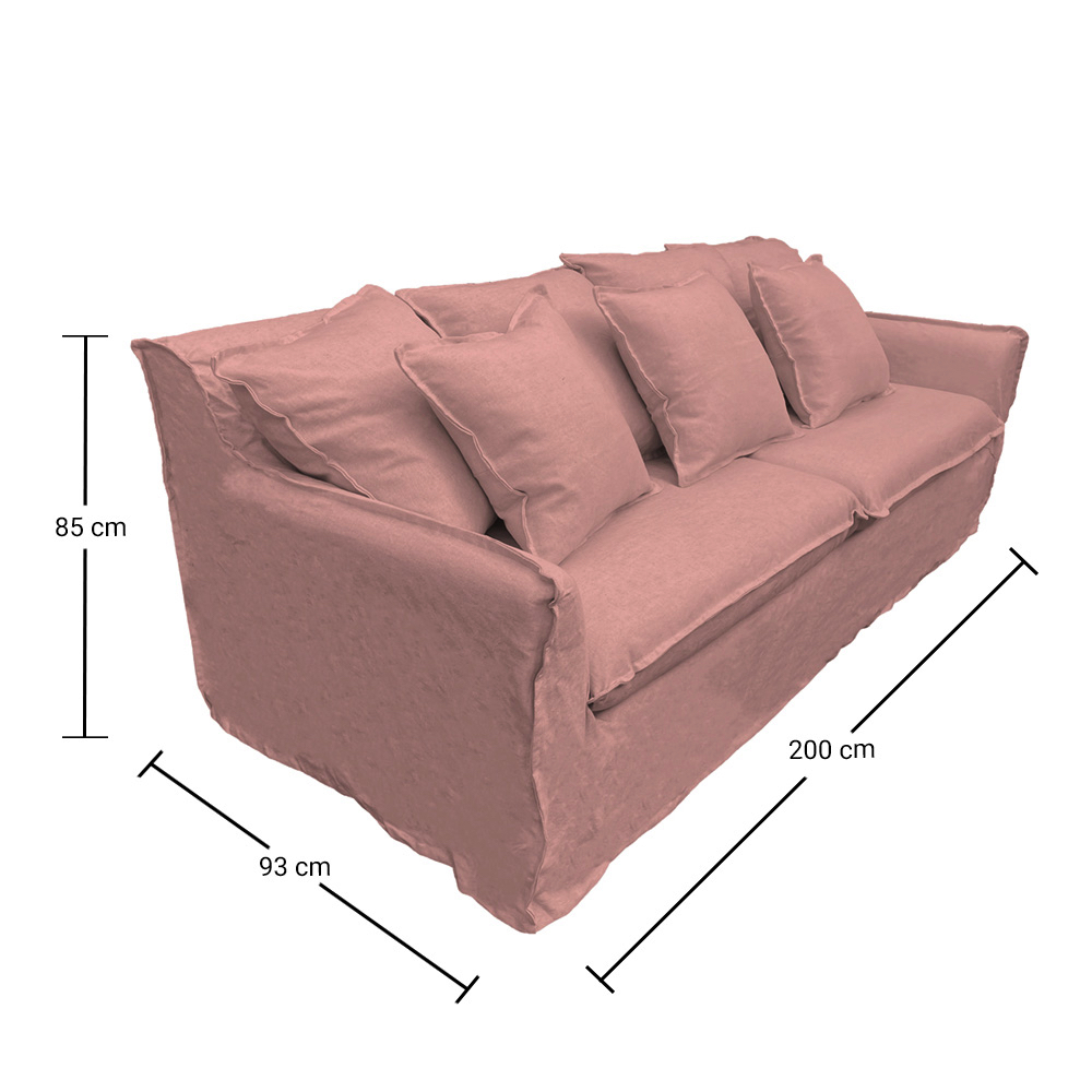 SOFA PALENA 3 CUERPOS CHENILLE PALO ROSA - 6