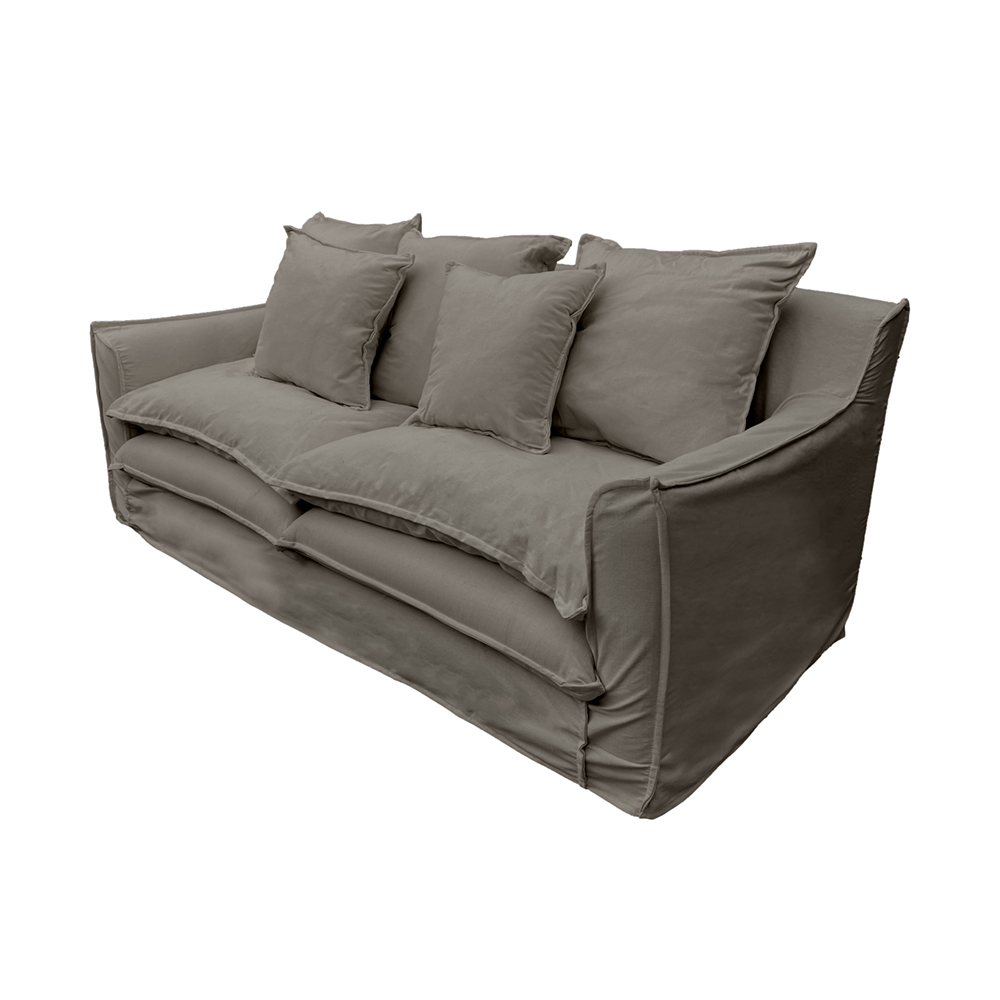 SOFA PUANGUE 3 CUERPOS CHENILLE GRIS PIEDRA - 3