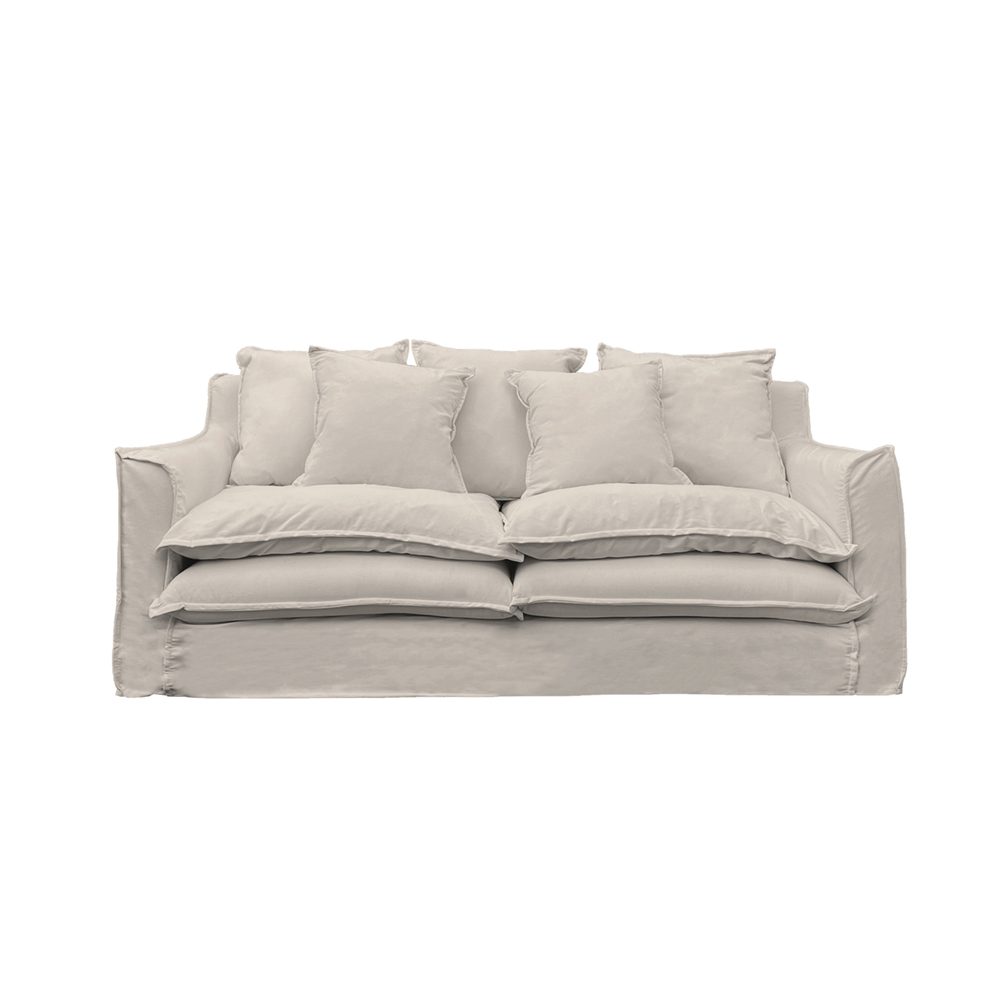 SOFA PUANGUE 3 CUERPOS CHENILLE HUESO - 1
