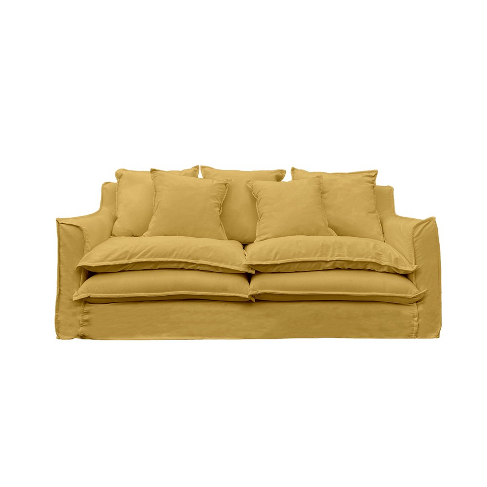 SOFA PUANGUE 3 CUERPOS LINO AZAFRAN - 1