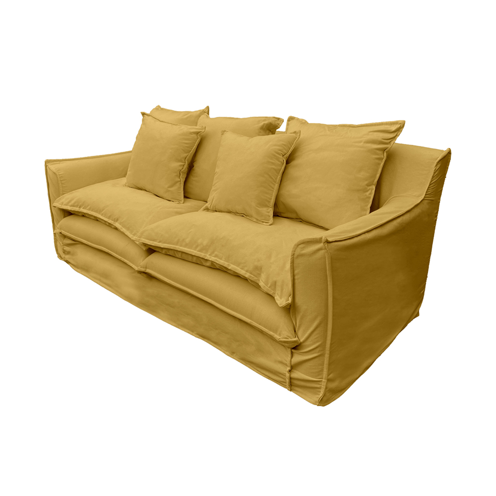 SOFA PUANGUE 3 CUERPOS LINO AZAFRAN - 3