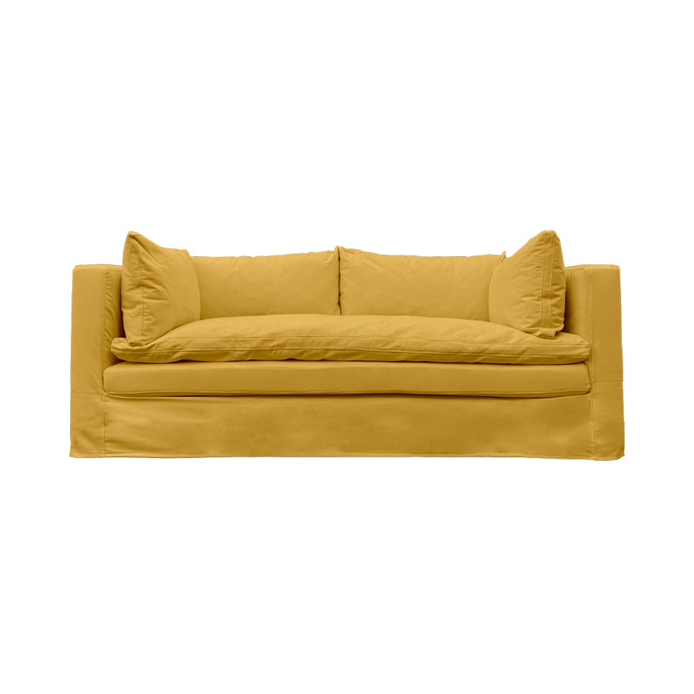 SOFA PUELO 3 CUERPOS CHENILLE AZAFRAN - 1