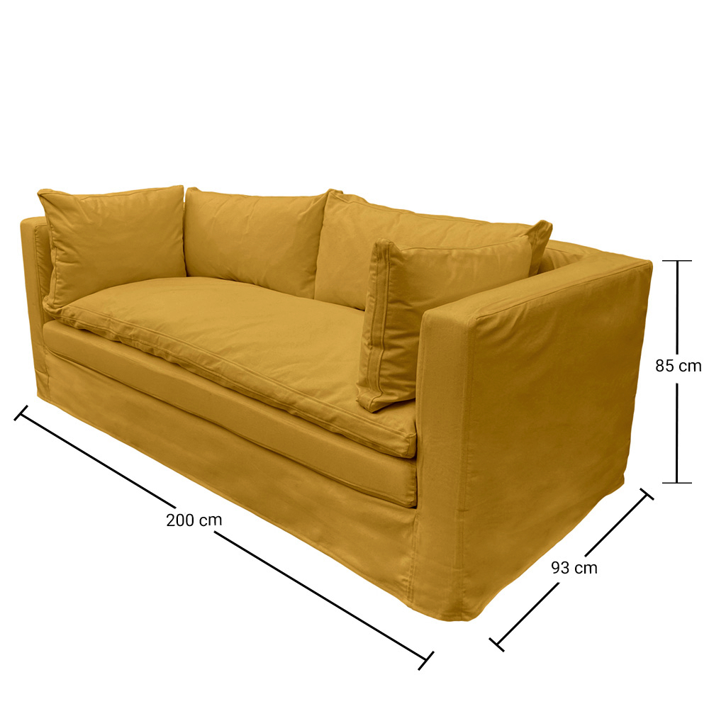 SOFA PUELO 3 CUERPOS CHENILLE AZAFRAN - 5