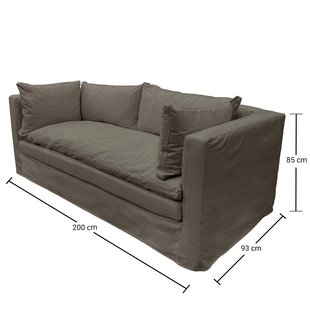 SOFA PUELO 3 CUERPOS CHENILLE GRIS PIEDRA - 5