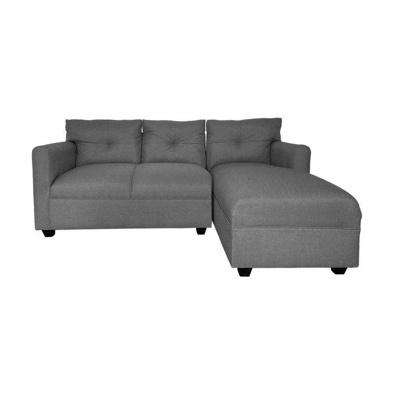 SECCIONAL MATEO DERECHO 3 CUERPOS CHENILLE GRIS PATA PLASTICA - 1