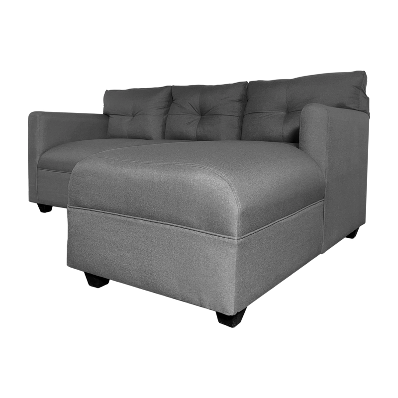 SECCIONAL MATEO DERECHO 3 CUERPOS CHENILLE GRIS PATA PLASTICA - 3