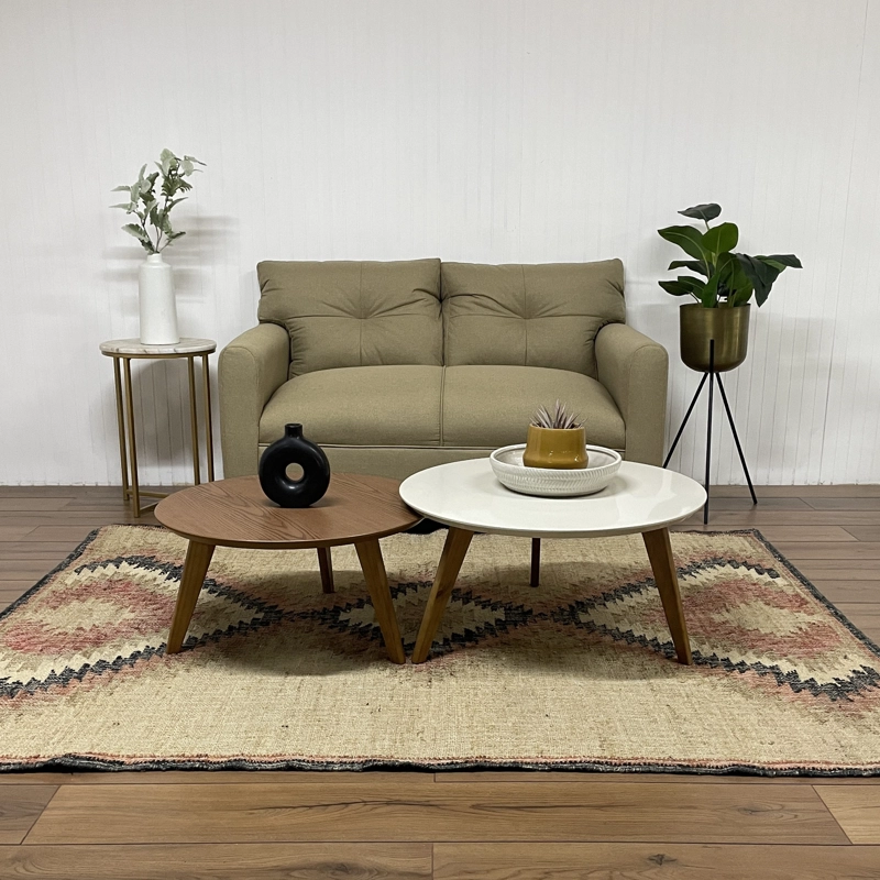 SOFA MATEO 2 CUERPOS CHENILLE BEIGE PATA PLASTICA - 2