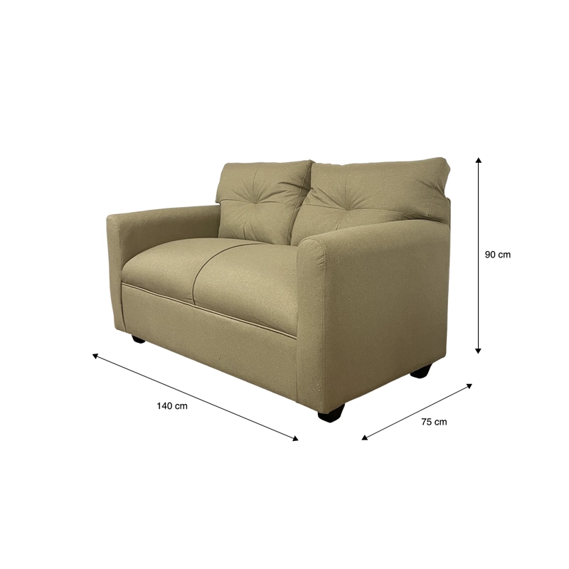 SOFA MATEO 2 CUERPOS CHENILLE BEIGE PATA PLASTICA - 4