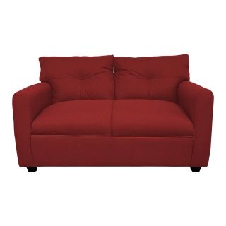SOFA MATEO 2 CUERPOS CHENILLE ROJO PATA PLASTICA - 1