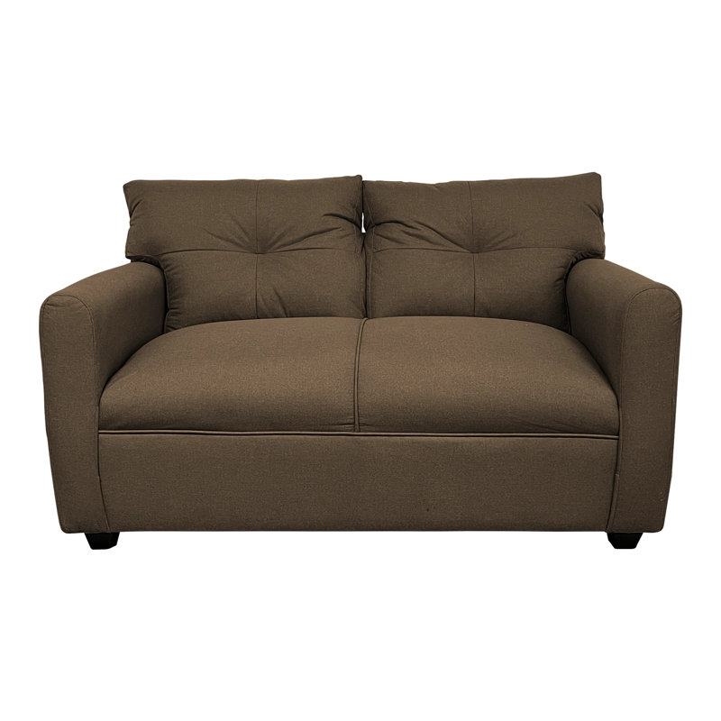 SOFA MATEO 2 CUERPOS CHENILLE CAFE PATA PLASTICA - 1