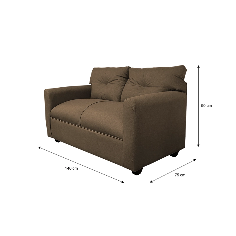 SOFA MATEO 2 CUERPOS CHENILLE CAFE PATA PLASTICA - 4