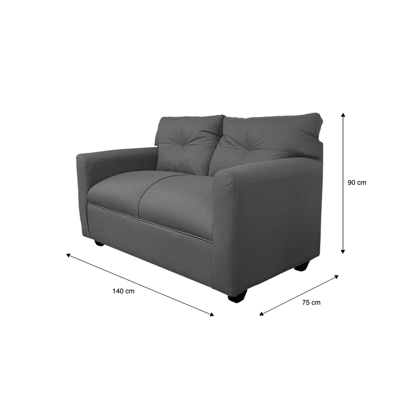 SOFA MATEO 2 CUERPOS CHENILLE GRIS PATA PLASTICA - 4