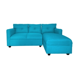 SECCIONAL MATEO 3 CUERPOS CHENILLE TURQUESA PATA PLASTICA - 1