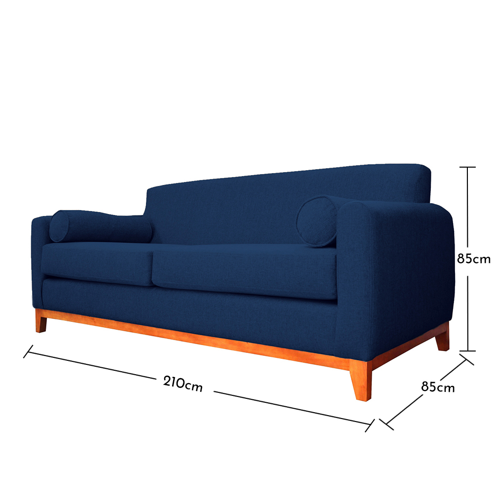 SOFA MELI CHENILLE TIPO LINO AZUL 3 CUERPOS - 5