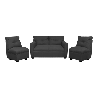 JUEGO LIVING MATEO 2-1-1 CUERPOS CHENILLE GRAFITO PATA PLASTICA - 1