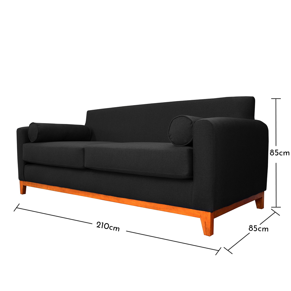 SOFA SOFAS HOME MELI 3 CUERPOS CHENILLE TIPO LINO GRAFITO - 5