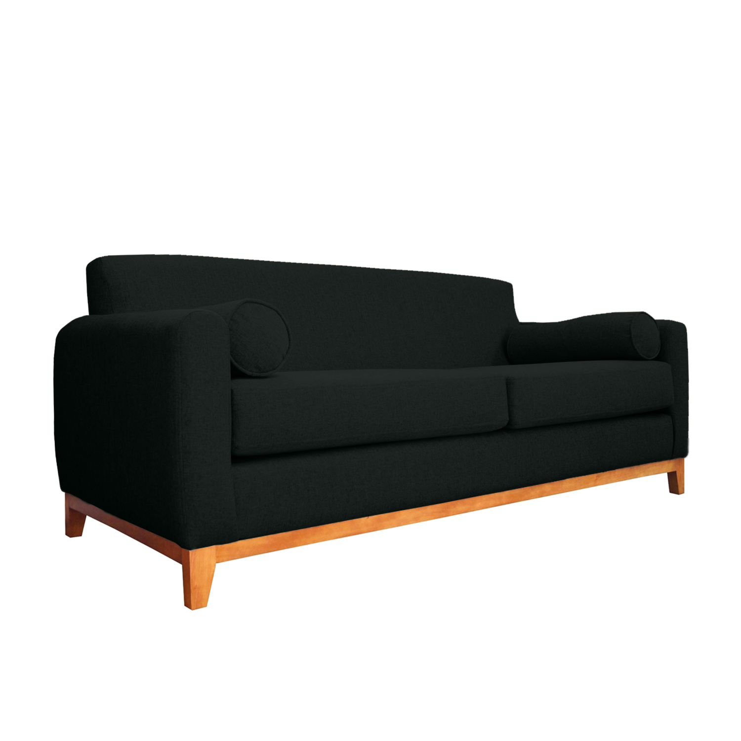 SOFA MELI CHENILLE TIPO LINO NEGRO 3 CUERPOS - 2