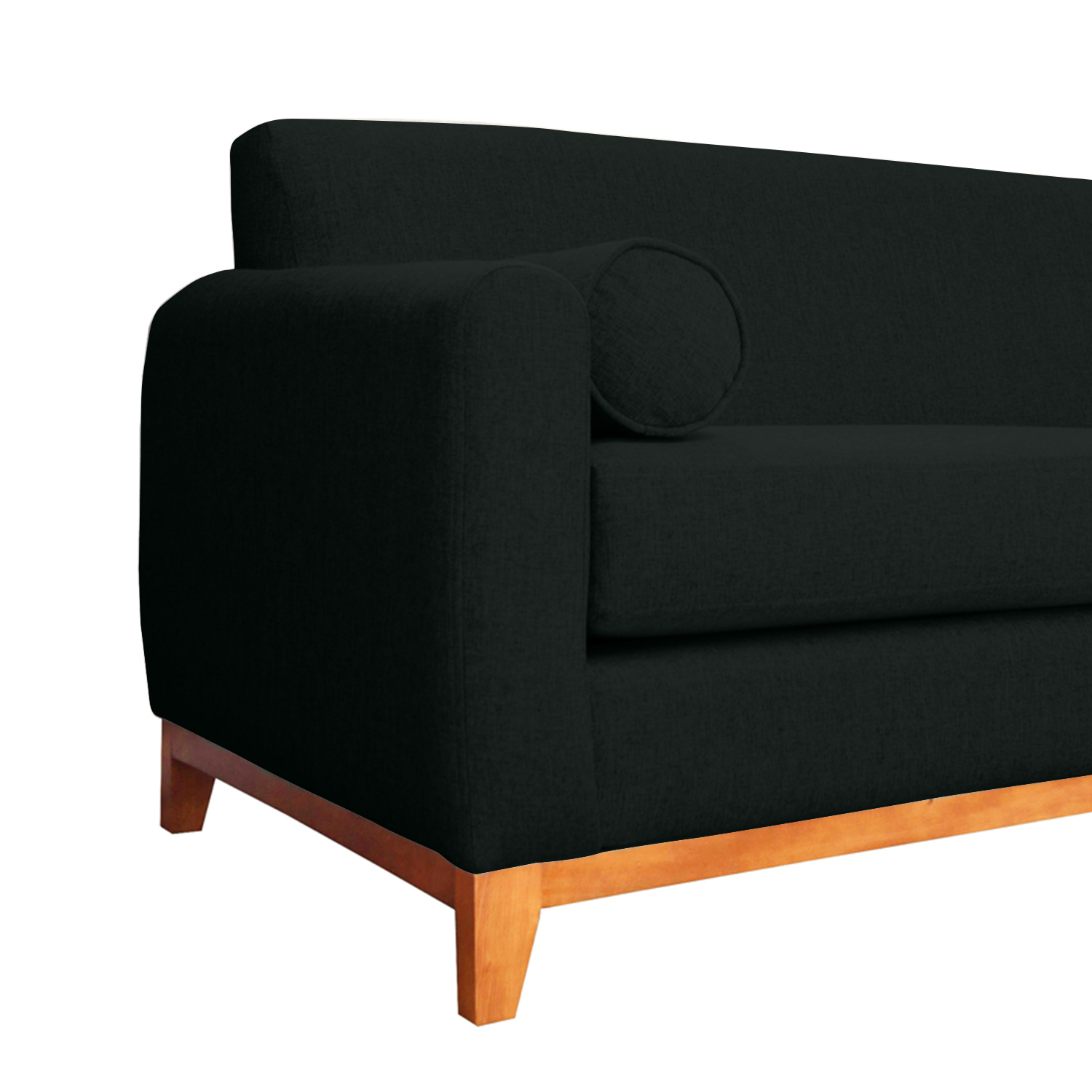 SOFA MELI CHENILLE TIPO LINO NEGRO 3 CUERPOS - 3