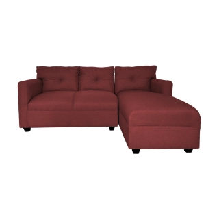 SECCIONAL MATEO 3 CUERPOS CHENILLE ROJO PATA PLASTICA - 1