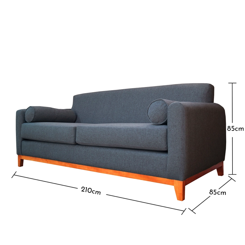 SOFA MELI 3 CUERPOS CHENILLE TIPO LINO GRIS - 5