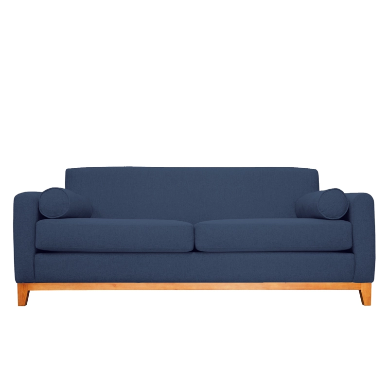 SOFA MELI 2 CUERPOS CHENILLE TIPO LINO AZUL - 1