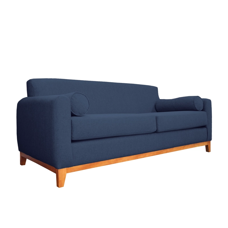 SOFA MELI 2 CUERPOS CHENILLE TIPO LINO AZUL - 2