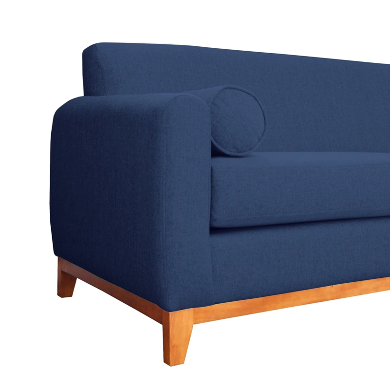 SOFA MELI 2 CUERPOS CHENILLE TIPO LINO AZUL - 3