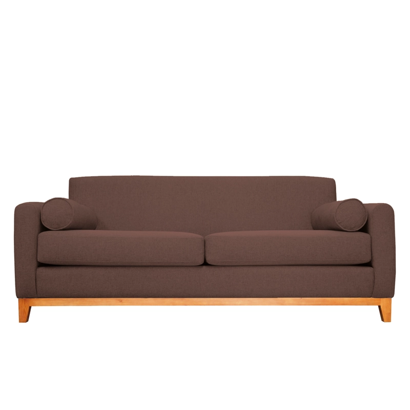 SOFA MELI 2 CUERPOS FELPA CAFE - 1