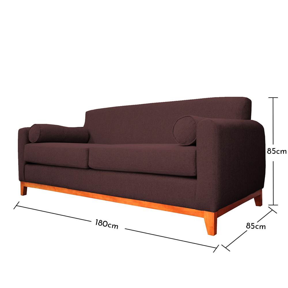 SOFA MELI FELPA CAFE 2 CUERPOS - 5
