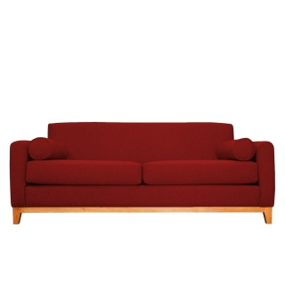 SOFA MELI 2 CUERPOS CHENILLE ROJO TIPO LINO - 1