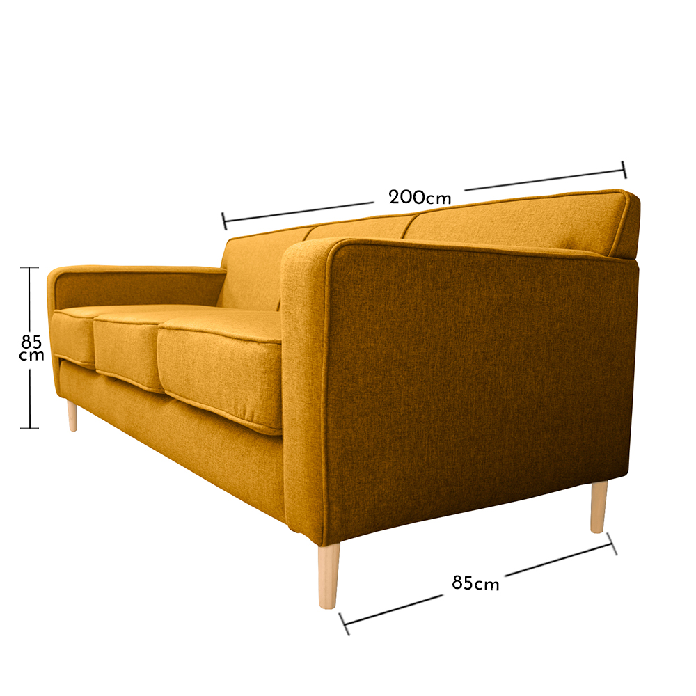 SOFA LILEN FELPA AMBARINO 3 CUERPOS - 4