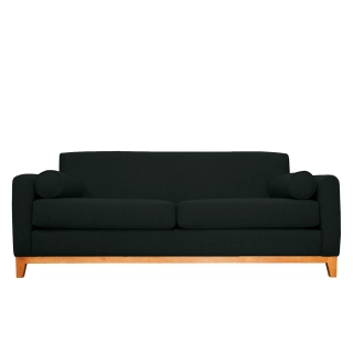 SOFA MELI 2 CUERPOS CHENILLE NEGRO TIPO LINO - 1
