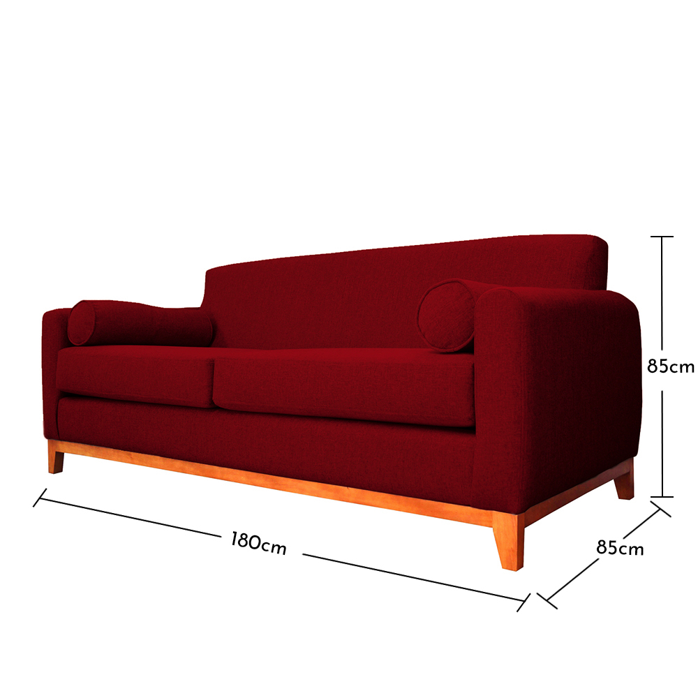 SOFA MELI FELPA ROJO 2 CUERPOS - 5