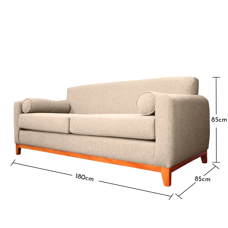 SOFA MELI 2 CUERPOS FELPA BEIGE - 5