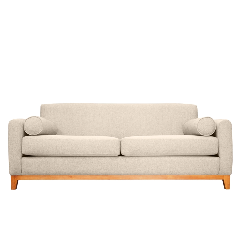 SOFA MELI 3 CUERPOS CHENILLE TIPO LINO BEIGE - 1